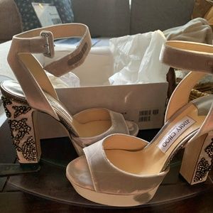 JIMMY CHOO Juliet 120Mm Velvet Platform Sandal